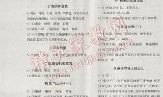 五年级下册暑假答案